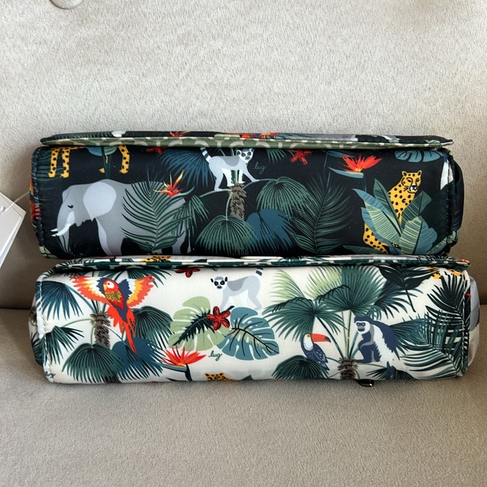 NWT Lug 2-Pack Choo Choo Pill Organizers in Wildlife Black & Wildlife Cream 💊 - Picture 9 of 9